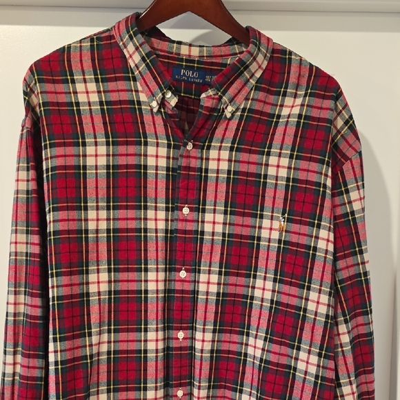 Polo by Ralph Lauren Men's Red and White Plaid Shirt - Picture 1 of 3